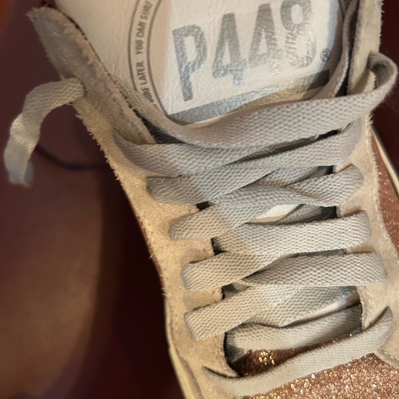 P448 Italian made sneakers, 39. Like new condition. Rose gold w/ leopard accent. - Picture 5 of 6